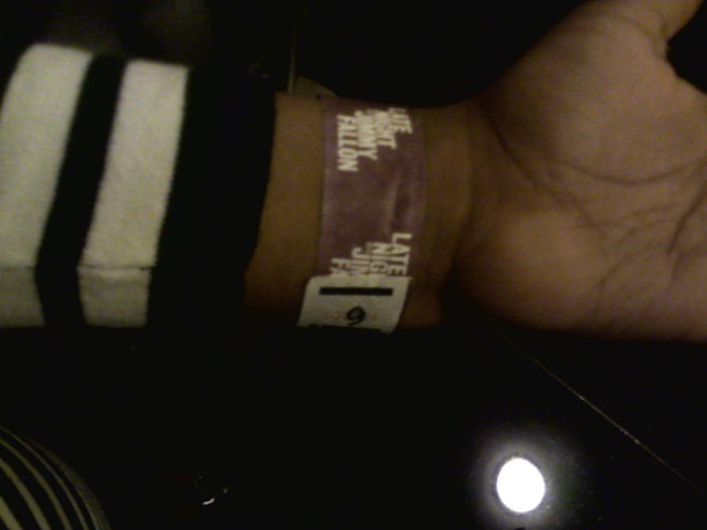 Wristband from Late Night with Jimmy Fallon taping in 2009