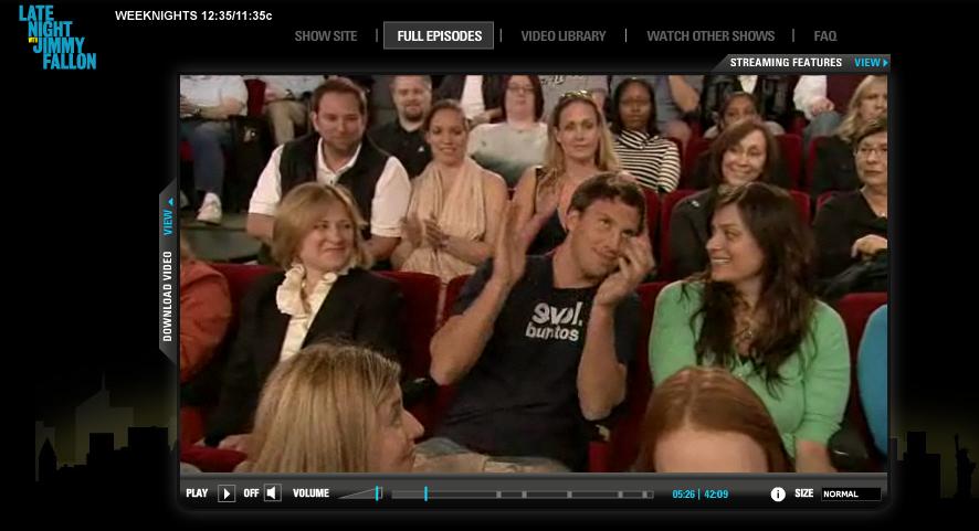 Screenshot of audience at Late Night with Jimmy Fallon Show taping