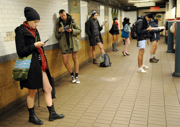 NYC subway riders sans pants