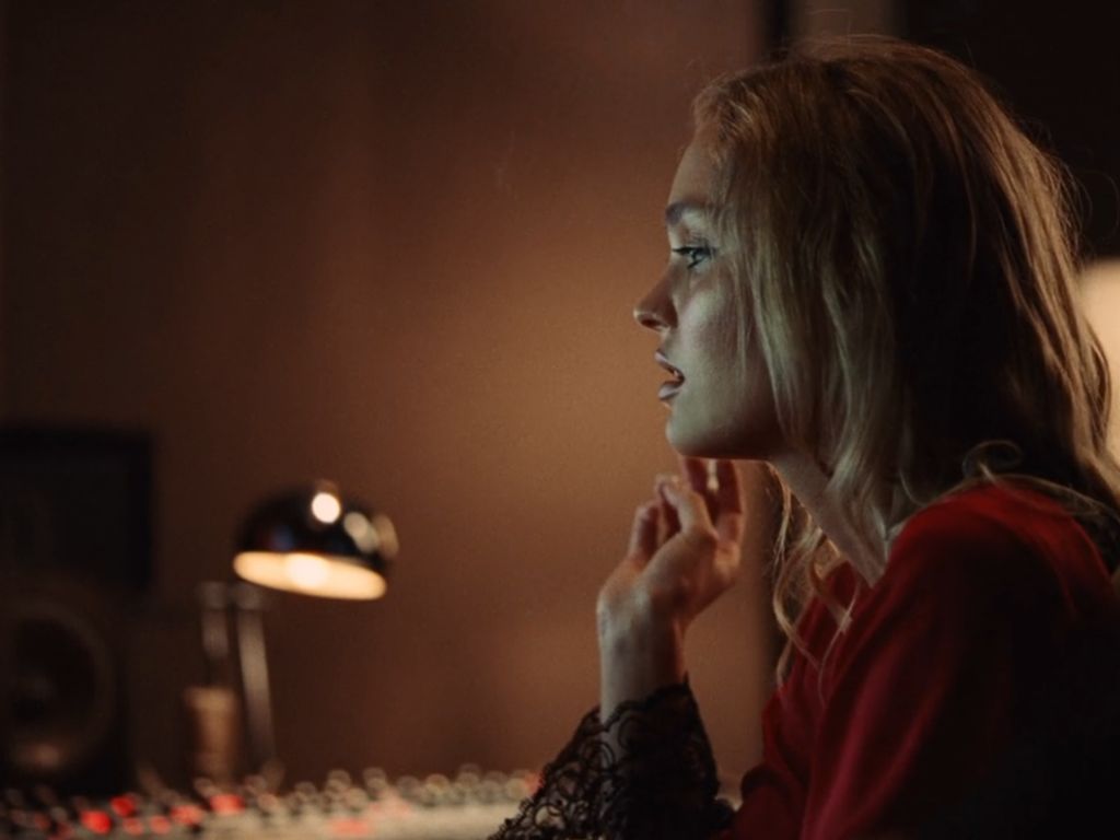 Joss in her studio smoking a cigarette in The Idol Episode 1