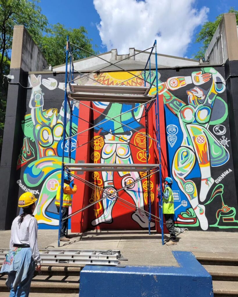 Restoration of Guanina Wall mural at Taino Towers in East Harlem